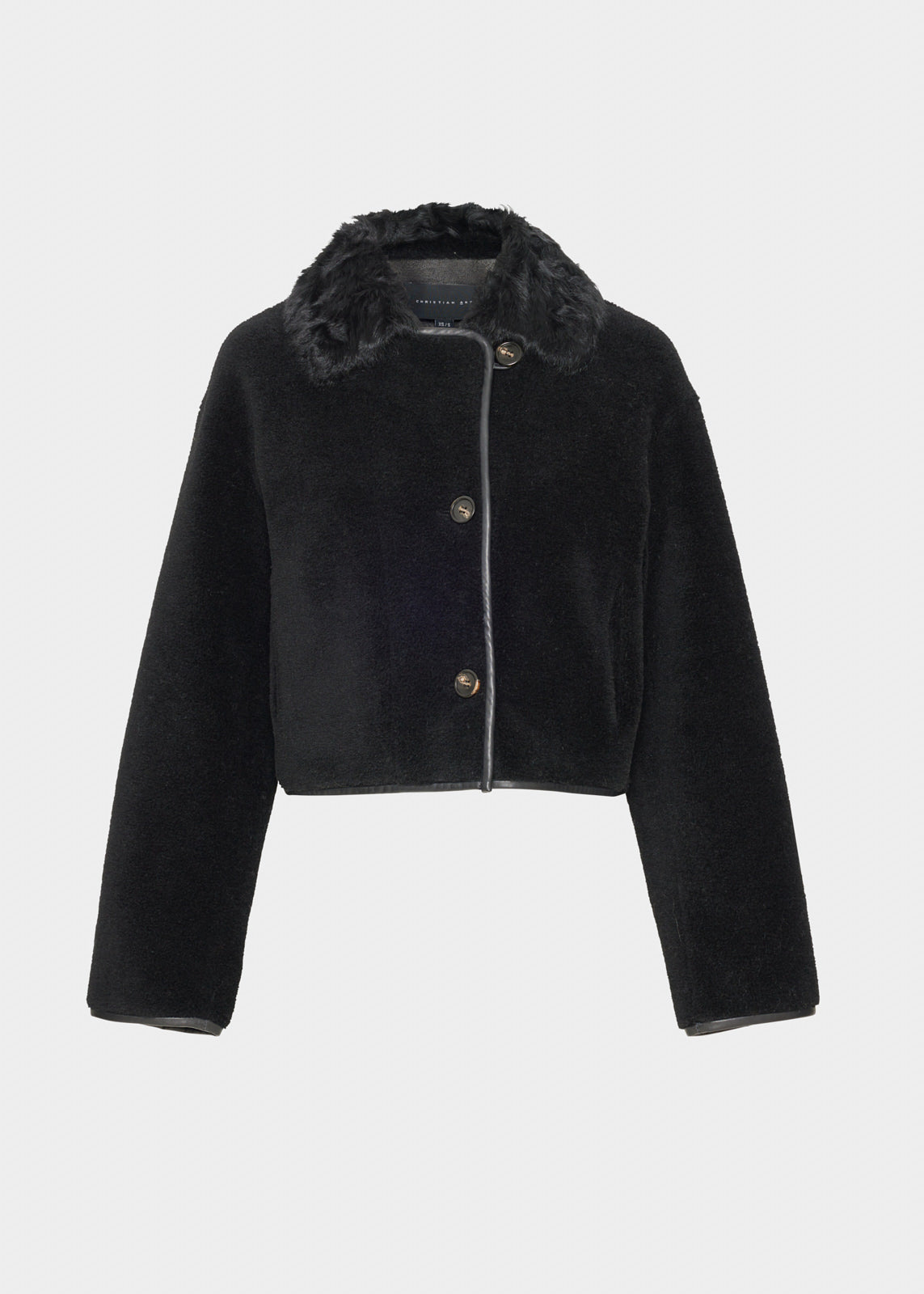 Christian Aks Elda Lamb Fur Jacket Jackets 9090 Black