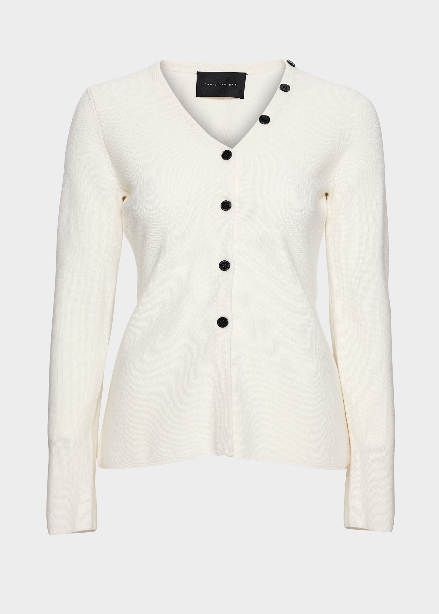 Christian Aks Freja Merino Cardigan Knitwear 9003 Eggshell