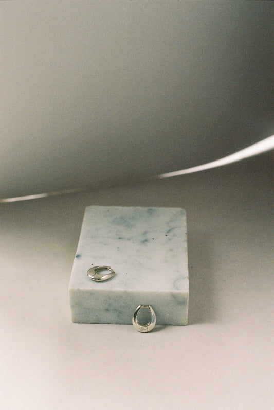 Christian Aks Mono Hoops Earrings 0003 Silver