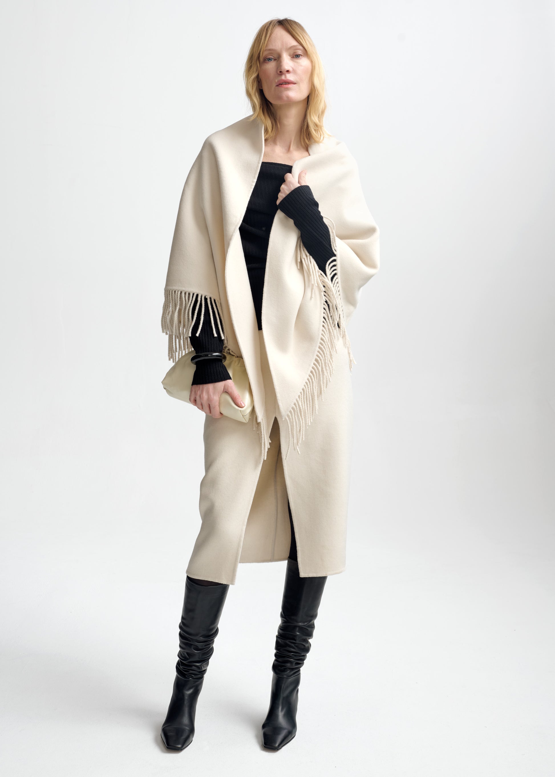 Christian Aks Alba Wool Scarf Scarfs 9003 Eggshell