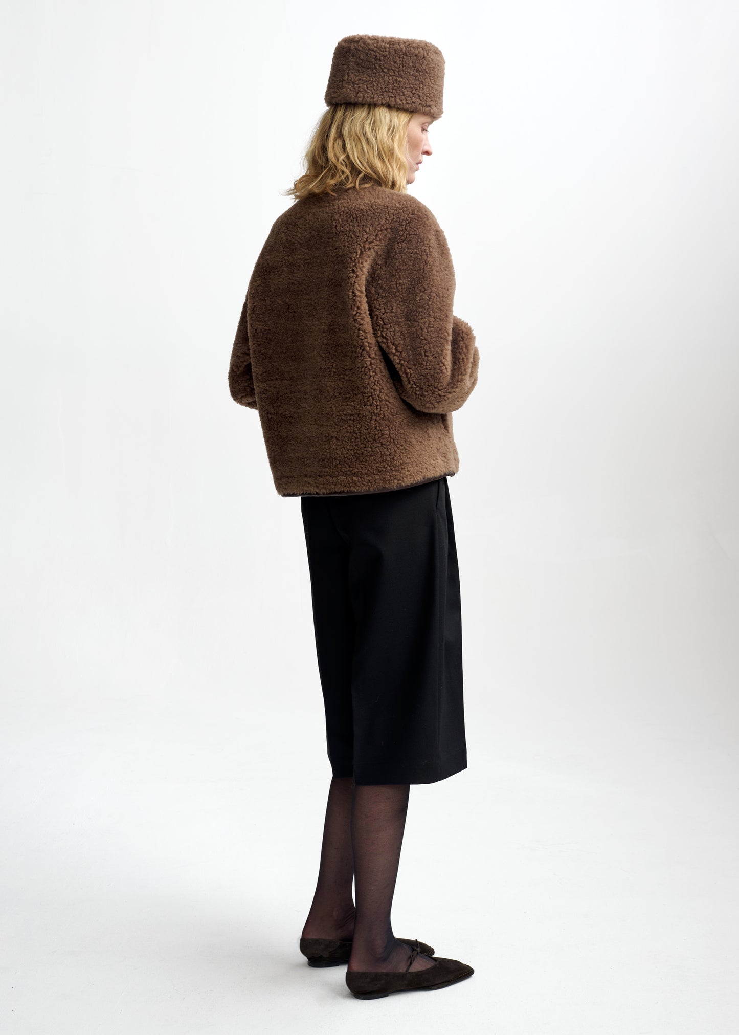 Christian Aks Alessia Lamb Fur hat Hats 8026 Cappucino