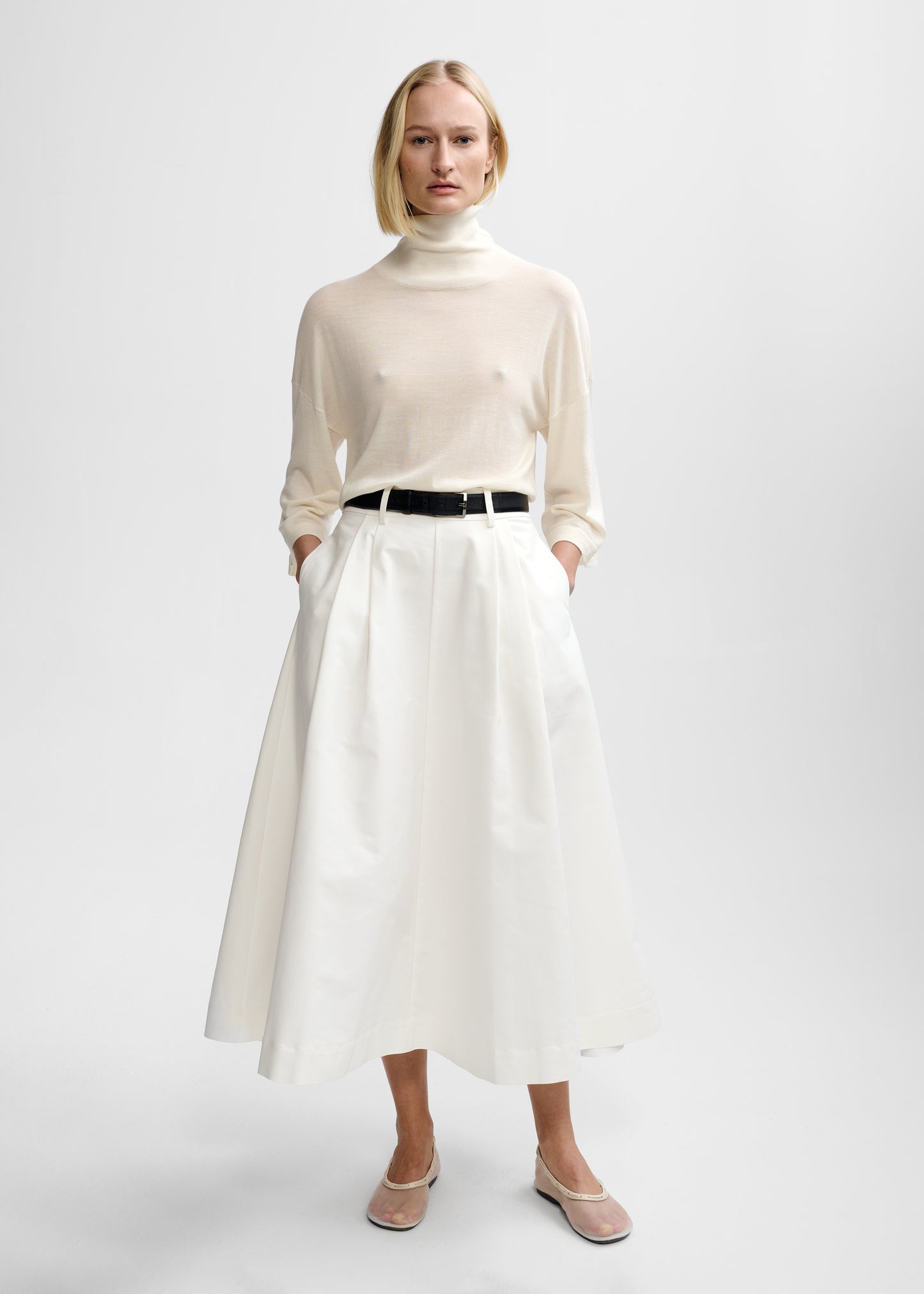 Christian Aks Anna Cotton Skirt Skirts 9001 White