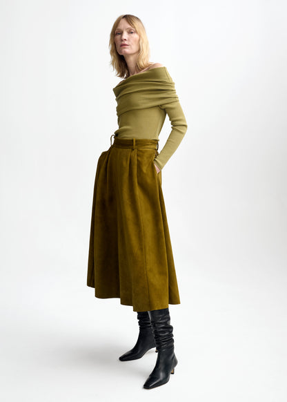 Christian Aks Delphine Merino Top Knitwear 7065 Moss