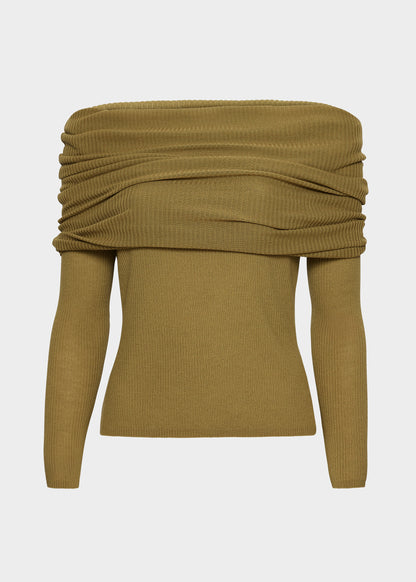 Christian Aks Delphine Merino Top Knitwear 7065 Moss