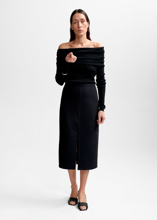 Christian Aks Delphine Merino Top Knitwear 9090 Black