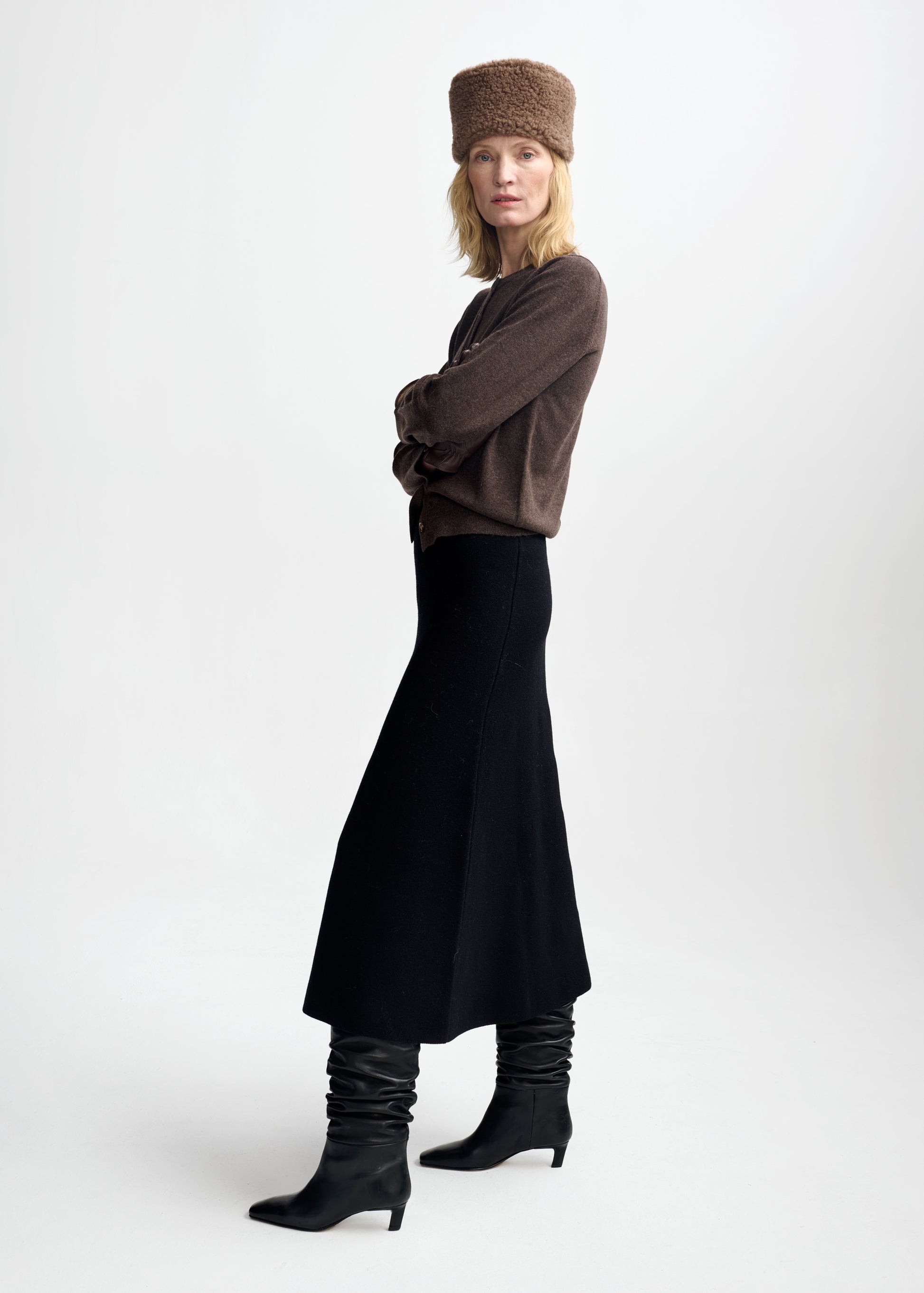 Christian Aks Diana wool cash cardigan Knitwear 8069 Espresso