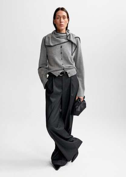 Christian Aks Diana wool cash cardigan Knitwear 9053 M. Grey Mel