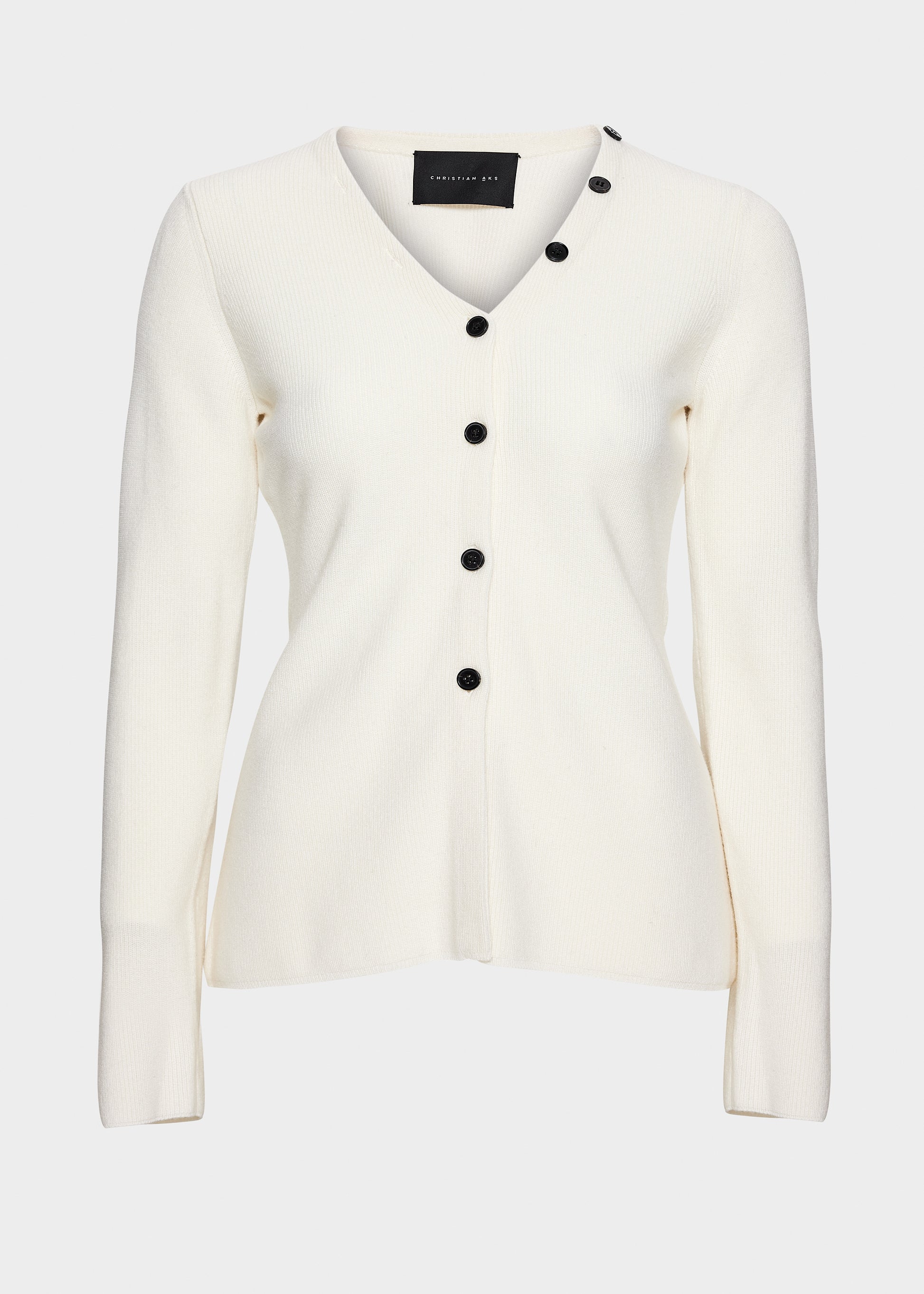 Christian Aks Freja Merino Cardigan Knitwear 9003 Eggshell