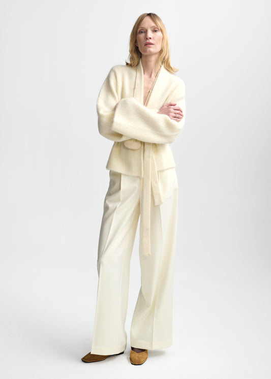 Christian Aks Lila Mohair Cardigan Knitwear 9003 Eggshell