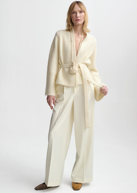 Christian Aks Lila Mohair Cardigan Knitwear 9003 Eggshell