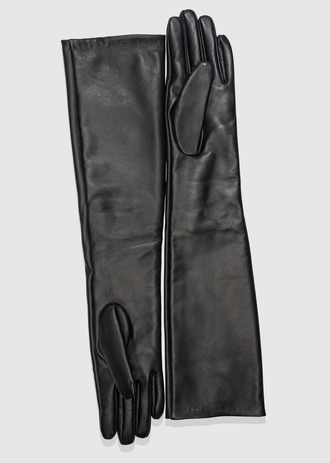 Christian Aks Long leather gloves Gloves 9090 Black