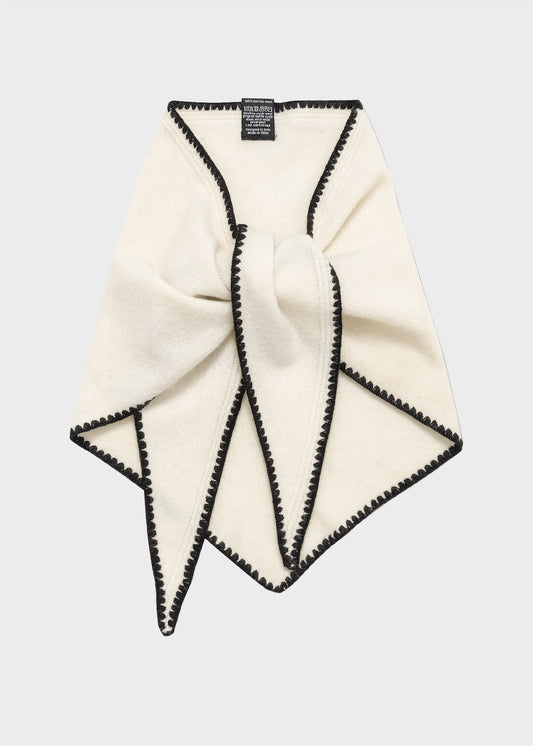 Christian Aks Mina Stitched Merino Scarf Scarfs 9003 Eggshell