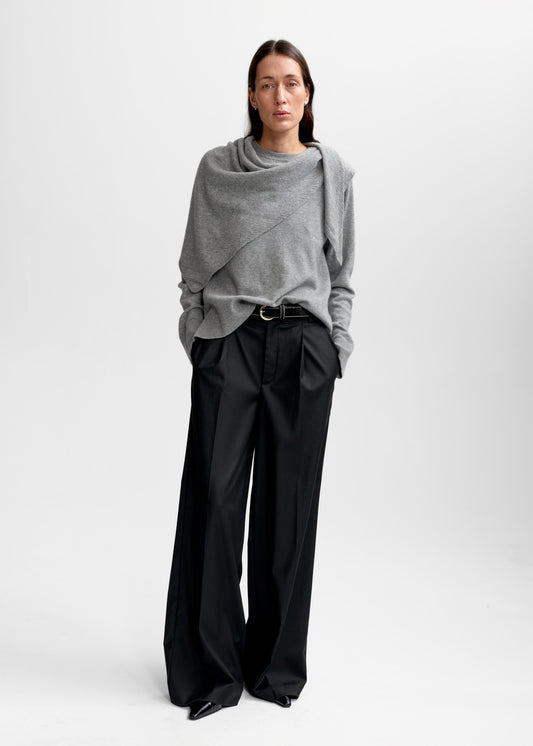 Christian Aks Mira Wool Cash Scarf Scarfs 9053 M. Grey Mel