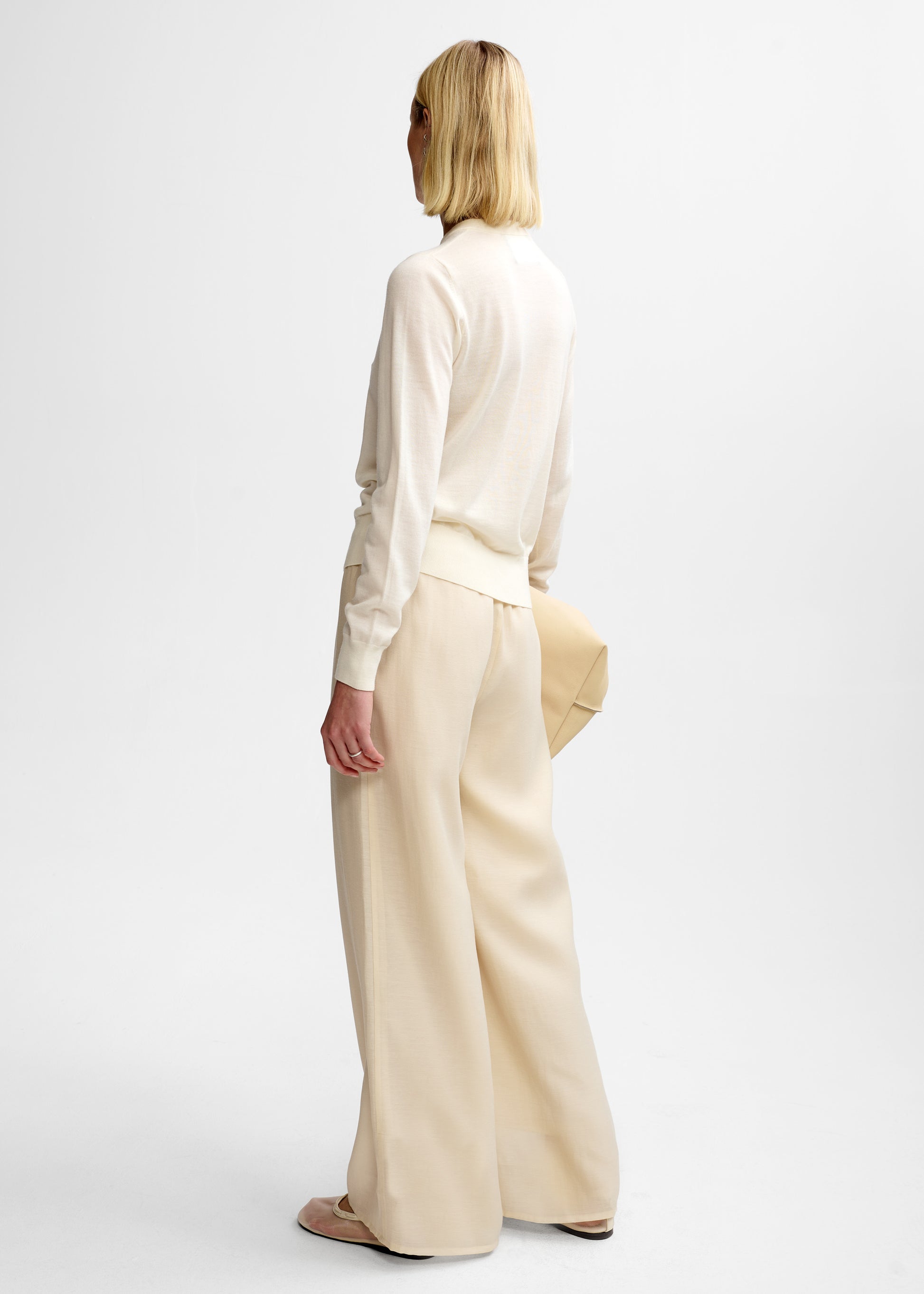 Christian Aks Rose Merino Cardigan Knitwear 9001 White