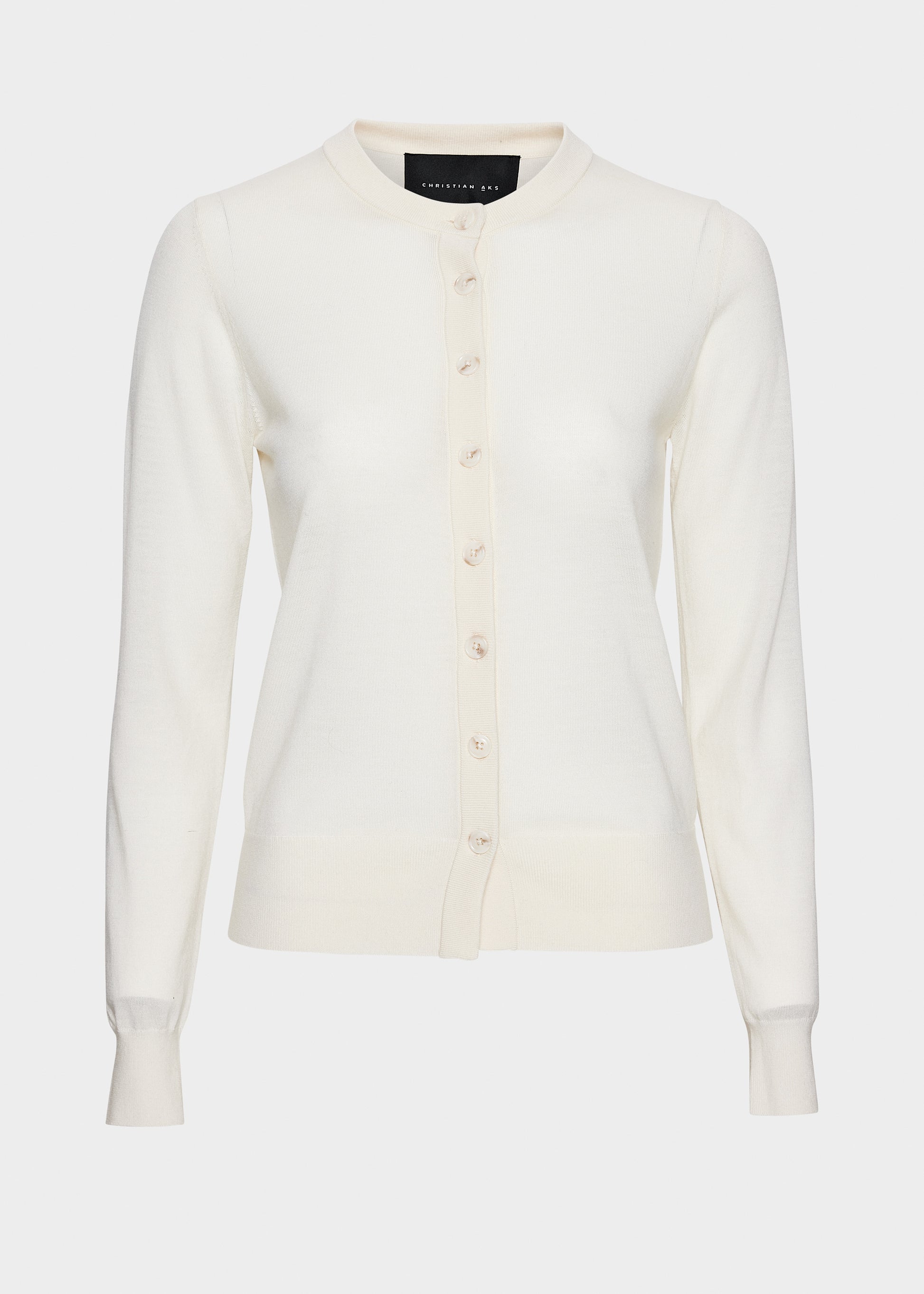 Christian Aks Rose Merino Cardigan Knitwear 9001 White