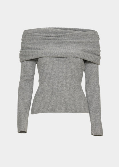 Christian Aks Talina Merino top Knitwear 9053 M. Grey Mel