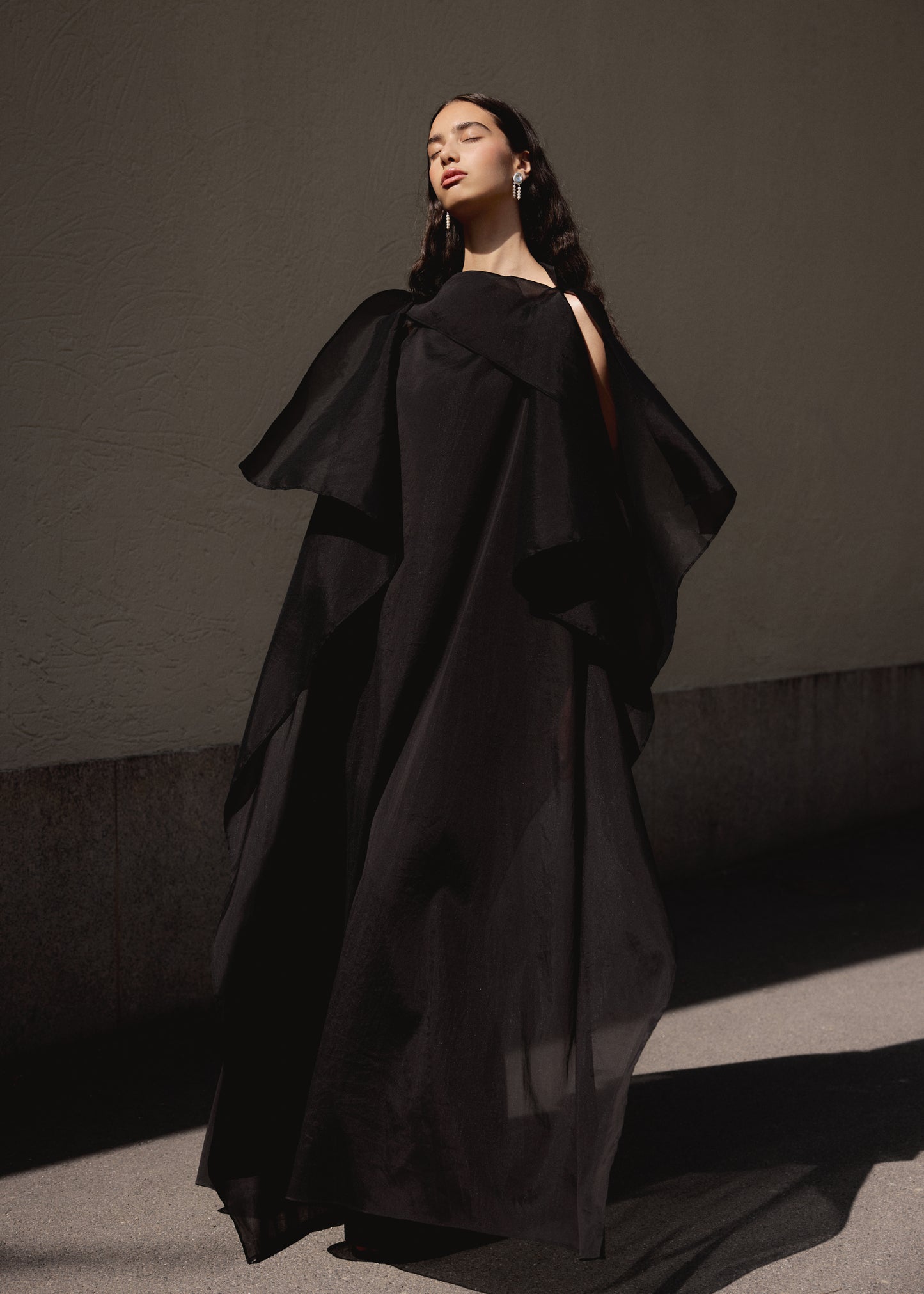 Christian Aks Two Form Earrings, Pearl Rows Earrings 0003 Silver