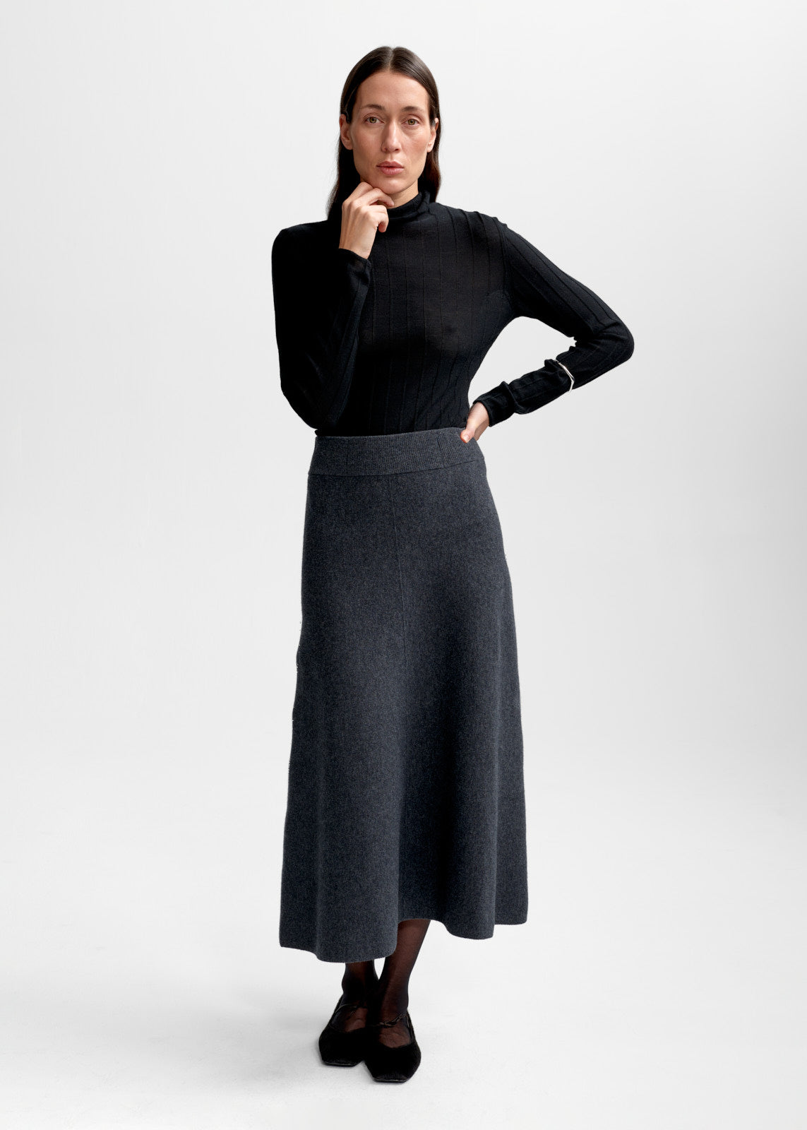 Christian Aks Valeria Merino Skirt Skirts 9080 Charcoal