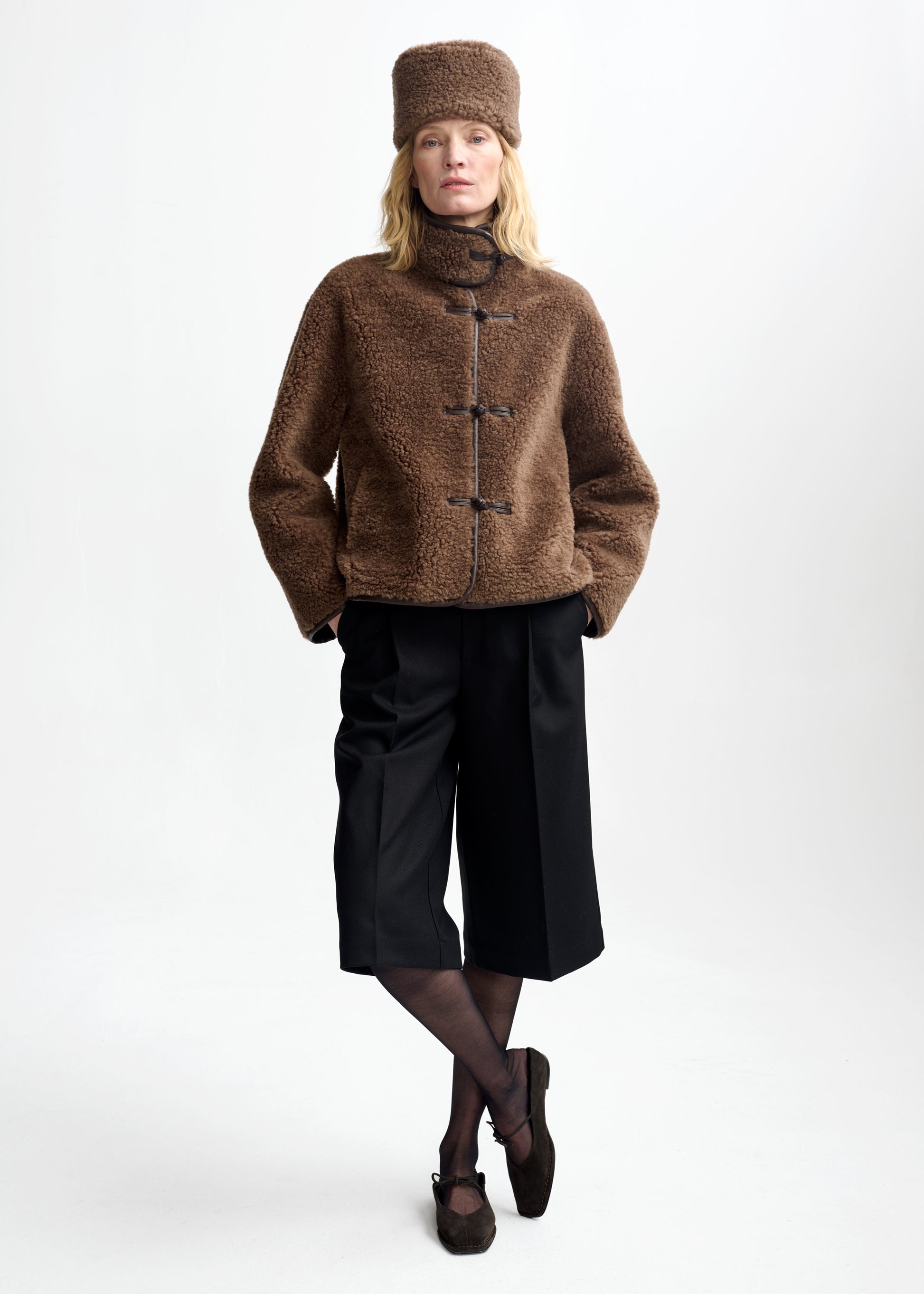 Christian Aks Zola lamb fur jacket Jackets 8026 Cappucino